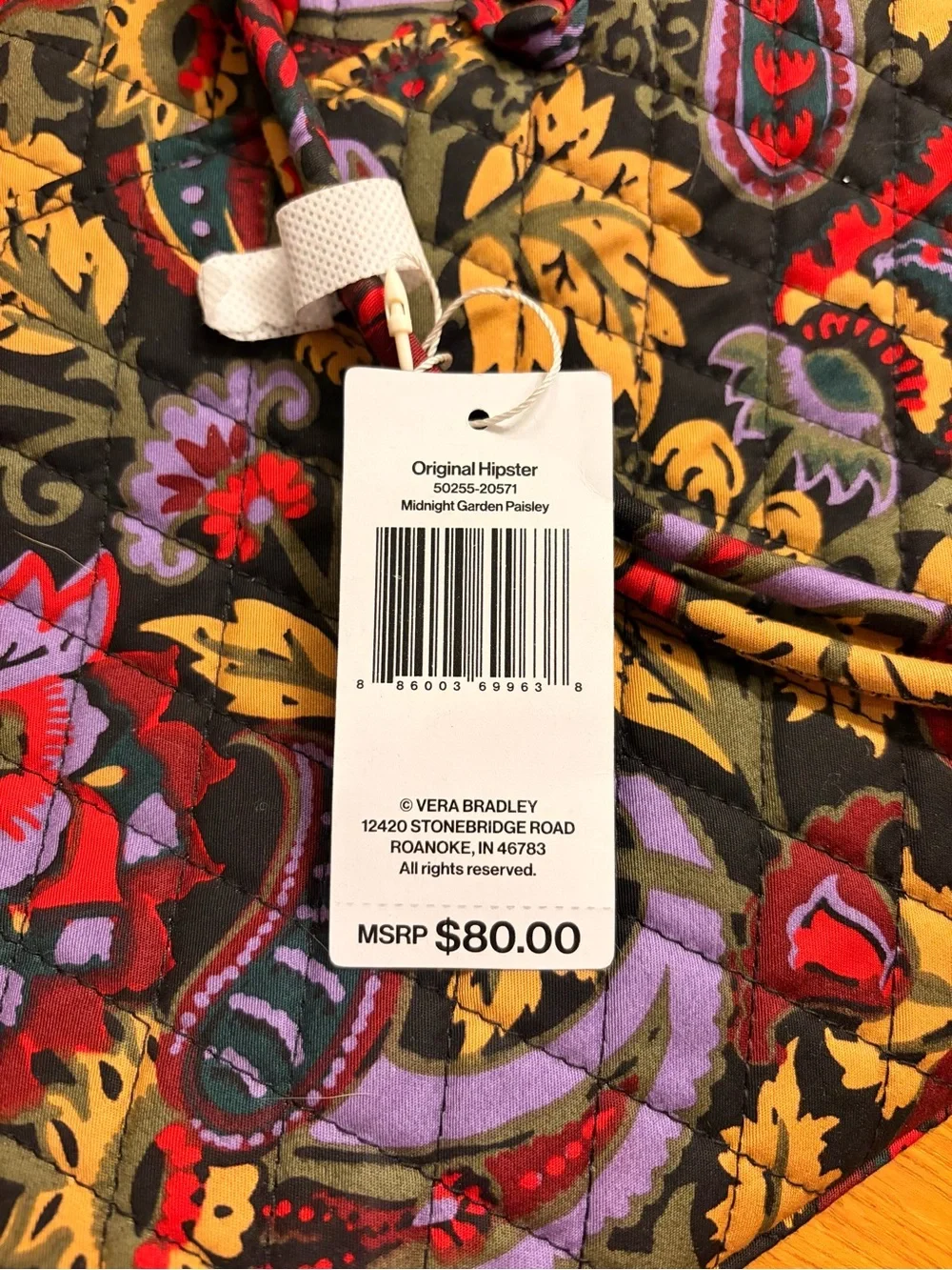 Vera Bradley Original Hipster in Midnight Garden Paisley